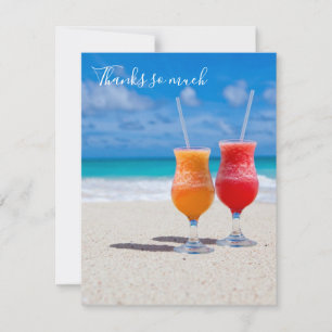 Bebidas na Praia Obrigado Cartões Tropicais em Bra