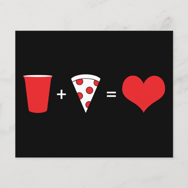 bebidas + pizza = amor (Frente)