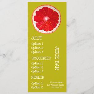 Bebidas saudáveis de suco menu de toranja fruta