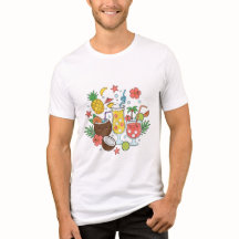 Bebidas Tropicais – Camiseta Masculina de Coquetel