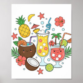 Bebidas Tropicais – Poster de Coquetel de Verão Fo