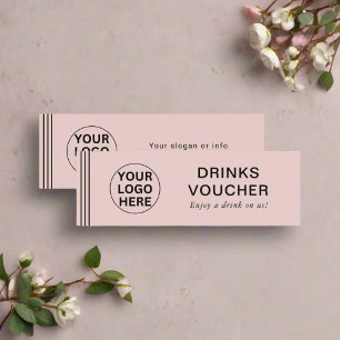 Bebidas Voucher l Certificado de Presente Rosa Esp