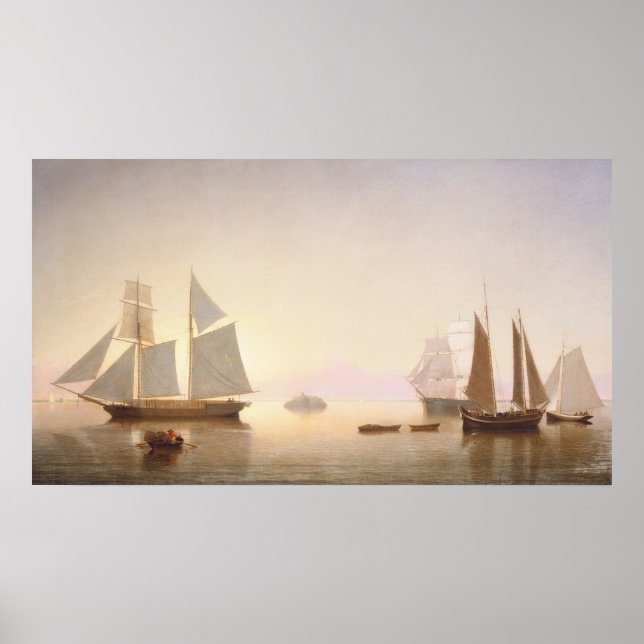 Becalmed - Fitz Henry Lane Fine Art Poster (Frente)