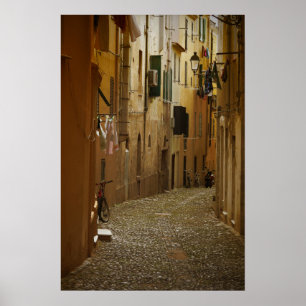 Beco escuro poster do vertical de Nápoles, Italia