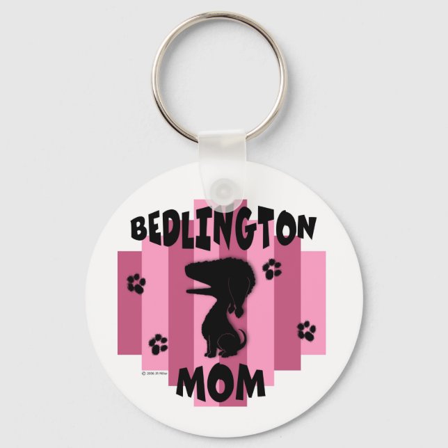 Bedlington Mãe Chaveiro (Frente)