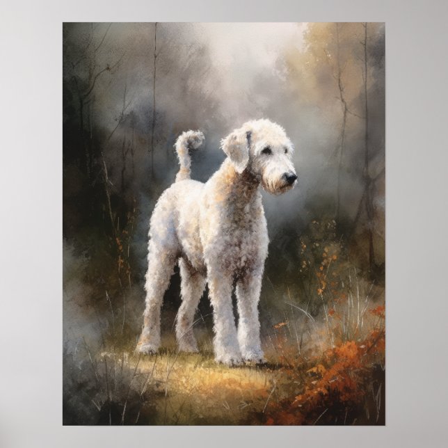 Bedlington Terrier Dog Art Impressão (Frente)