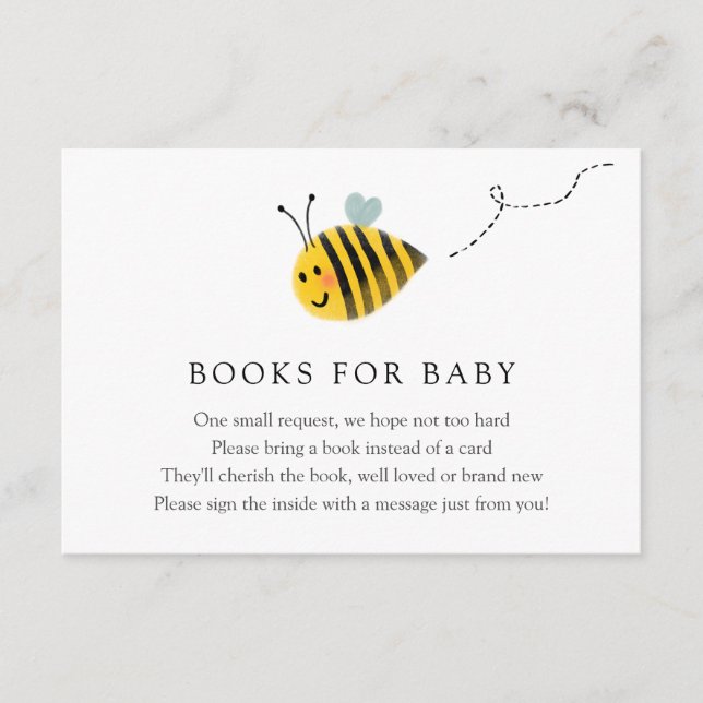 Bee Books para Cartão de Inserção de Bebê (Frente)