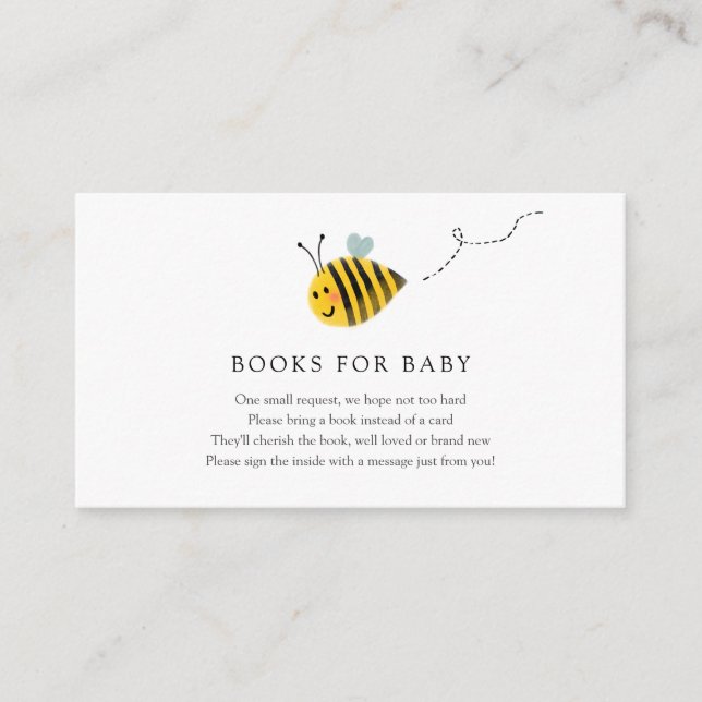 Bee Books para Cartão de Inserção de Bebê (Frente)
