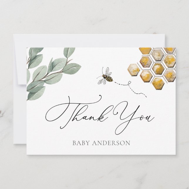 Bee e Eucalyptus Greenery Obrigado (Frente)