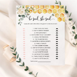 Bee Ele disse que ela disse jogo de chá de panela