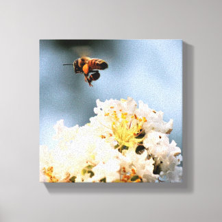 Bee Floral Canvas Print