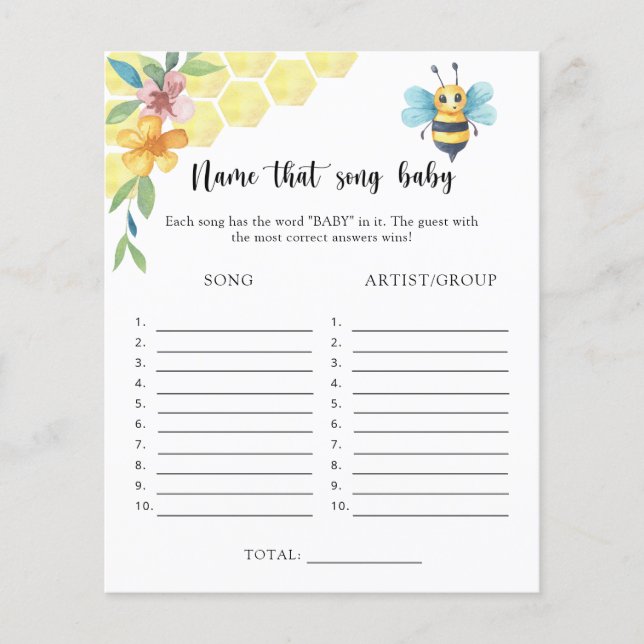 Bee floral - Diga o nome dessa canção (Frente)