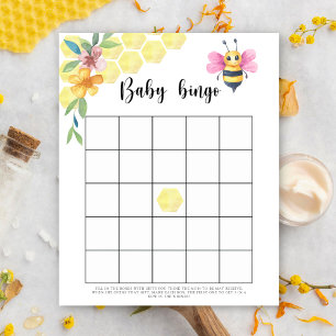 Bee floral - jogo de bingo Chá de fraldas