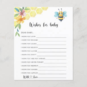 Bee floral - Jogo de festa desejos de bebê