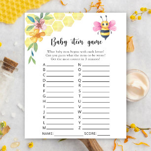 Bee floral - Jogo de Item Bebê. Jogo do chá de fra