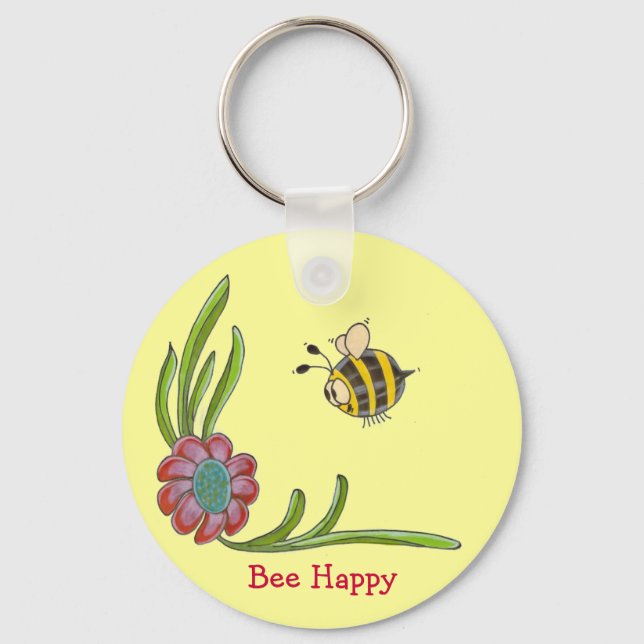 Bee Happy Chaveiro (Frente)