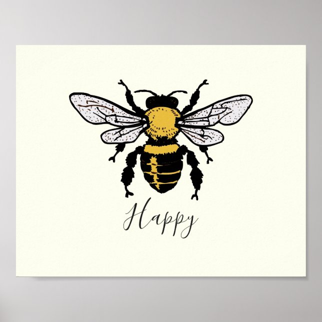 Bee Happy Poster (Frente)