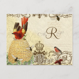 Bee Happy Vintage - Placa de resposta RSVP