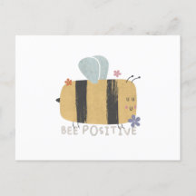 Bee Positive - Cartão de Nota de Canhão de Abelhas