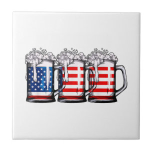 Beer American Flag 4 de julho Men Merica Dr.