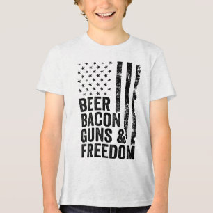 Beer Bacon Guns & Freedom _ Usa Flag Churrasco
