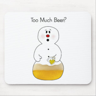 Beer Bebendo Snowman Mousepad
