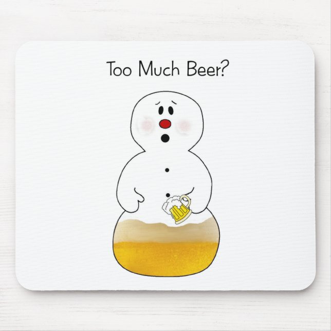 Beer Bebendo Snowman Mousepad (Frente)