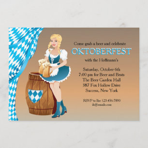 Beer Garden Maiden Oktoberfest Convite