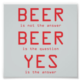 Beer Não É O Impressão De Foto Vermelho De Respost