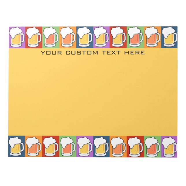 BEER Pop Art bloco de notas personalizado (Frente)