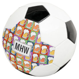 BEER Pop Art personalizado bola de futebol monogra