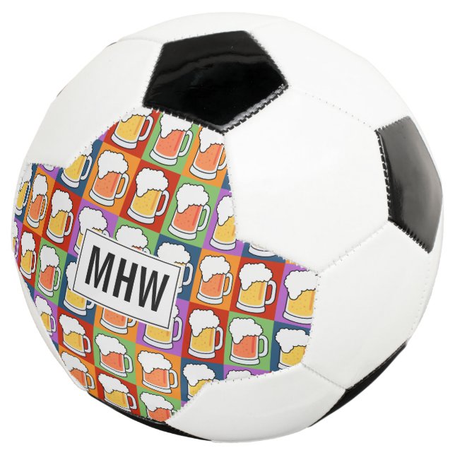 BEER Pop Art personalizado bola de futebol monogra (Três quartos)