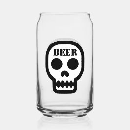 Beer™ Skull Glass (Design on Front & Back)