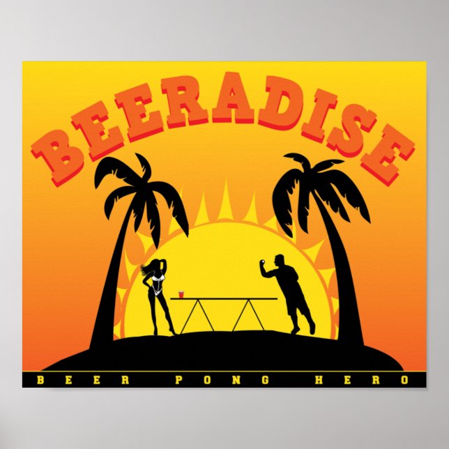 Beeradise Beer Pong Poster (Frente)