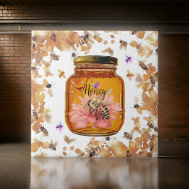Bees Honey Jar Personalize | Azulejo cerâmico