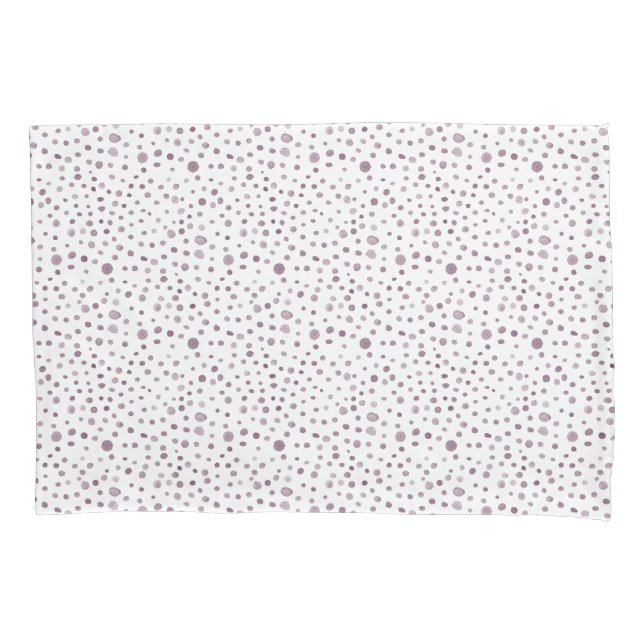 Beet Confetti Watercolor Dots Pillowcase (Frente)