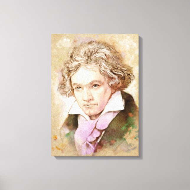 Beethoven na Canvas - Estilo de Aquarela (Frente)