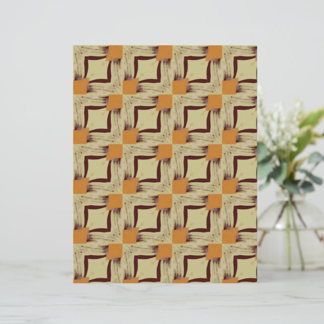 Beige and Maroon Tiles scrapbook paper (Em pé/Frente)
