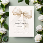 Beige arco elegante Sweet 16 convite<br><div class="desc">Um bege macio,  fundo colorido creme,  decorado com um arco grande. Personalize e adicione um nome e detalhes da parte. 1 folha = 1 convite impresso de borda a borda.</div>