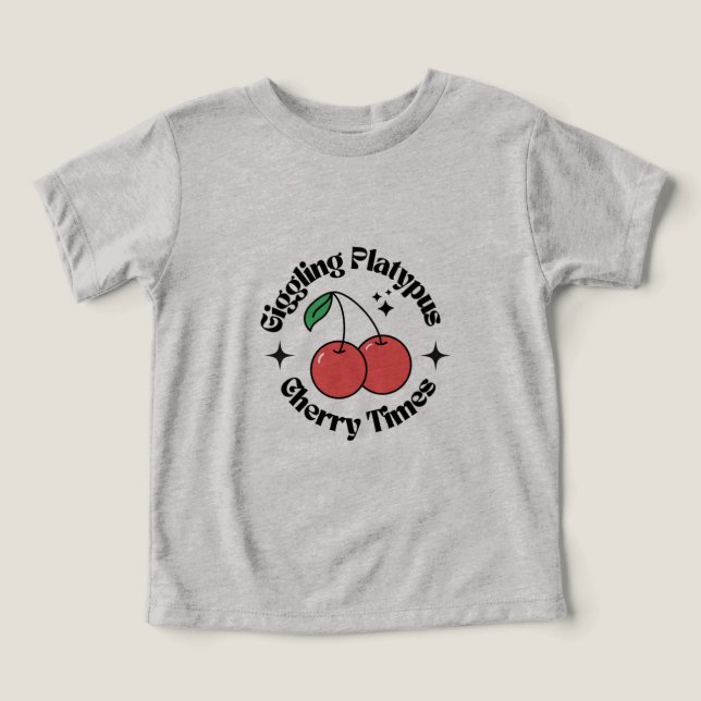 Beige Black Red Simple Cherry Retro (Design frontal)
