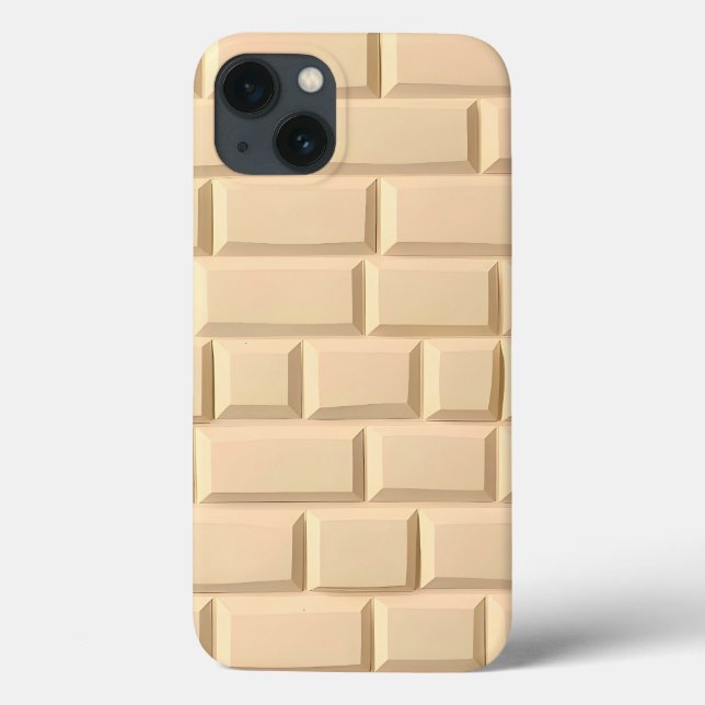 Beige Brick Pattern iPhone Case Modern Style (Verso)
