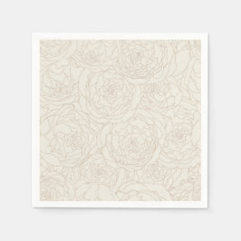 Beige Brown elegant rosas guardanapos de casamento