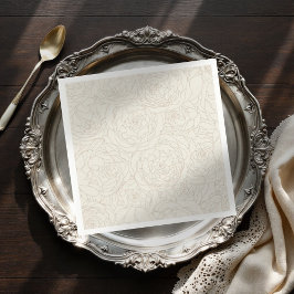 Beige Brown elegant rosas guardanapos de casamento