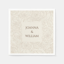 Beige Brown elegante guardanapos de casamento pers