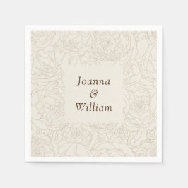 Beige Brown elegante guardanapos de casamento pers