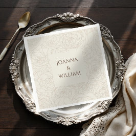 Beige Brown elegante guardanapos de casamento pers