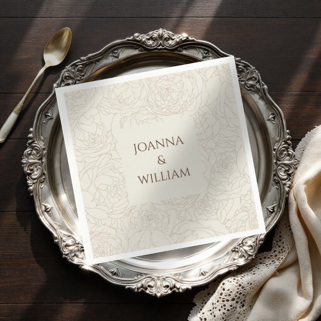 Beige Brown elegante guardanapos de casamento pers (Criador carregado)