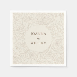 Beige Brown elegante guardanapos de casamento pers