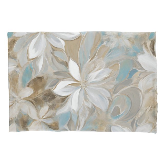 Beige Brown Teal Blue Floral (Frente)