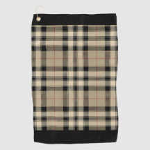 Beige Clássico E Toalha De Golfe Xadrez Negra